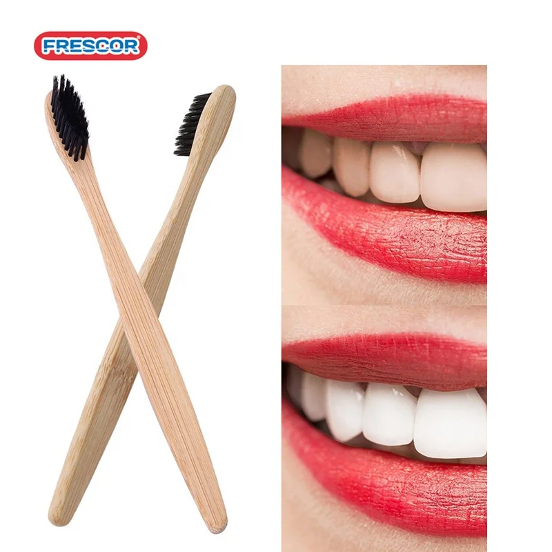 Biodegradable Wooden Bamboo Toothbrush Soft Bristles with Travel Toothbrush Case Charcoal Dental Floss Kids and adult Toothbrush