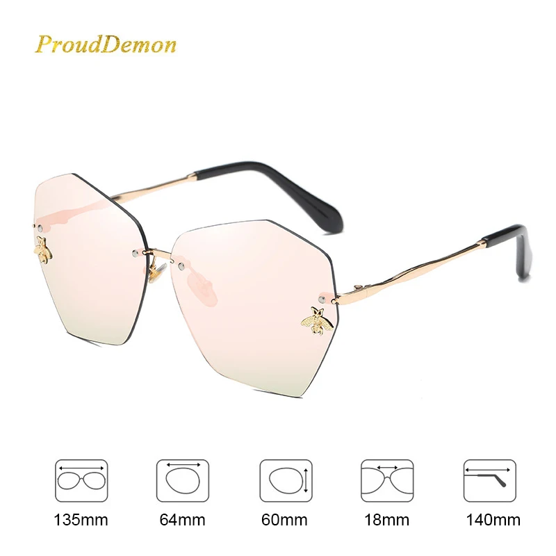 K5110 2020 Newest Sun Glasses With Bee Design Lunette Frameless Sunglasses