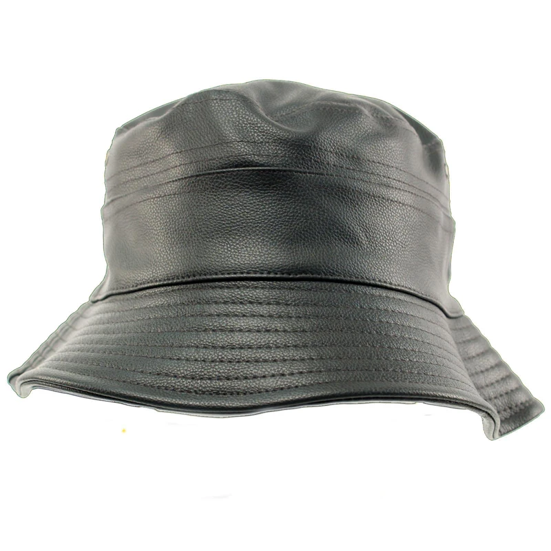 Fashion design cool bucket leather hats with custom logo