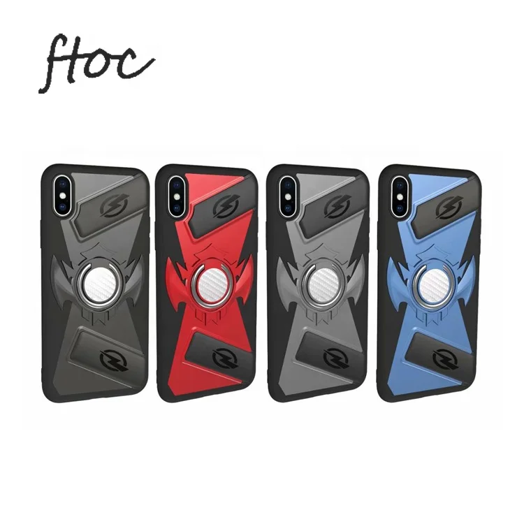Newest Grip Phone Game Controller Handle Holder Armor Case with Ring Holder and Magnetic Plate Phone Cover For iPhone 7/8/X