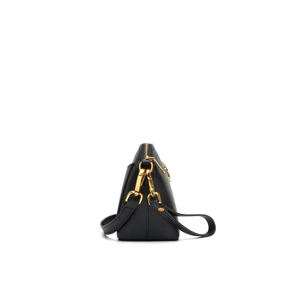 Simple style high quality leather sling bag large capacity retro single shoulder bag for women