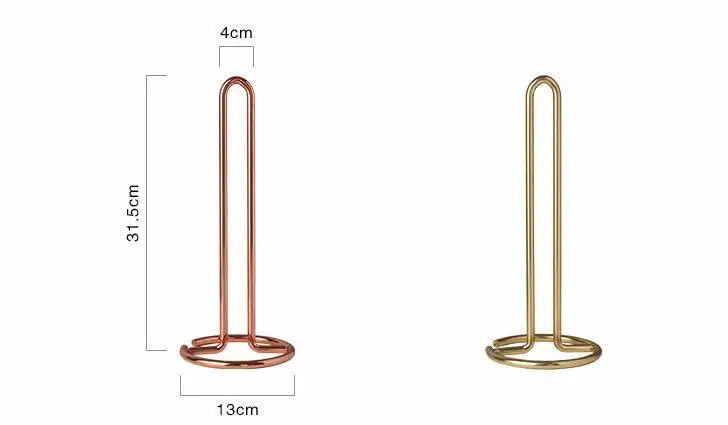 Roll Tissue Holders Rose Gold Euro Standing Bathroom Kitchen Paper Towel Holder