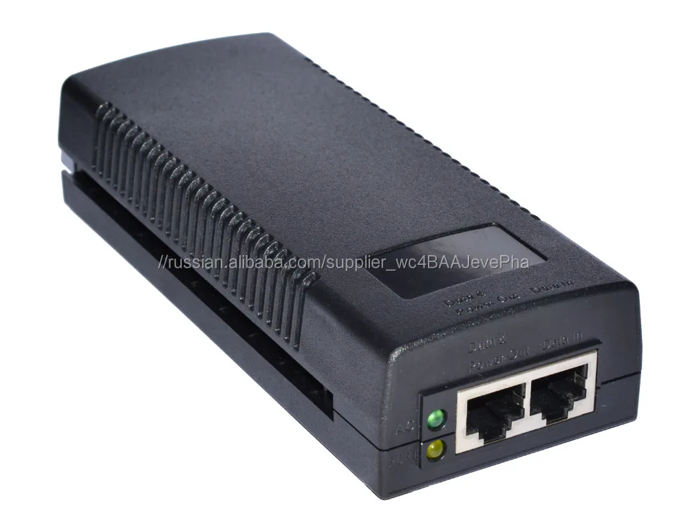 PoE инжектор мега локальных сетей 48Vdc 36W адаптер PoE пассивный сплиттер PoE для камеры CCTV / PoE коммутатор / IP-телефон