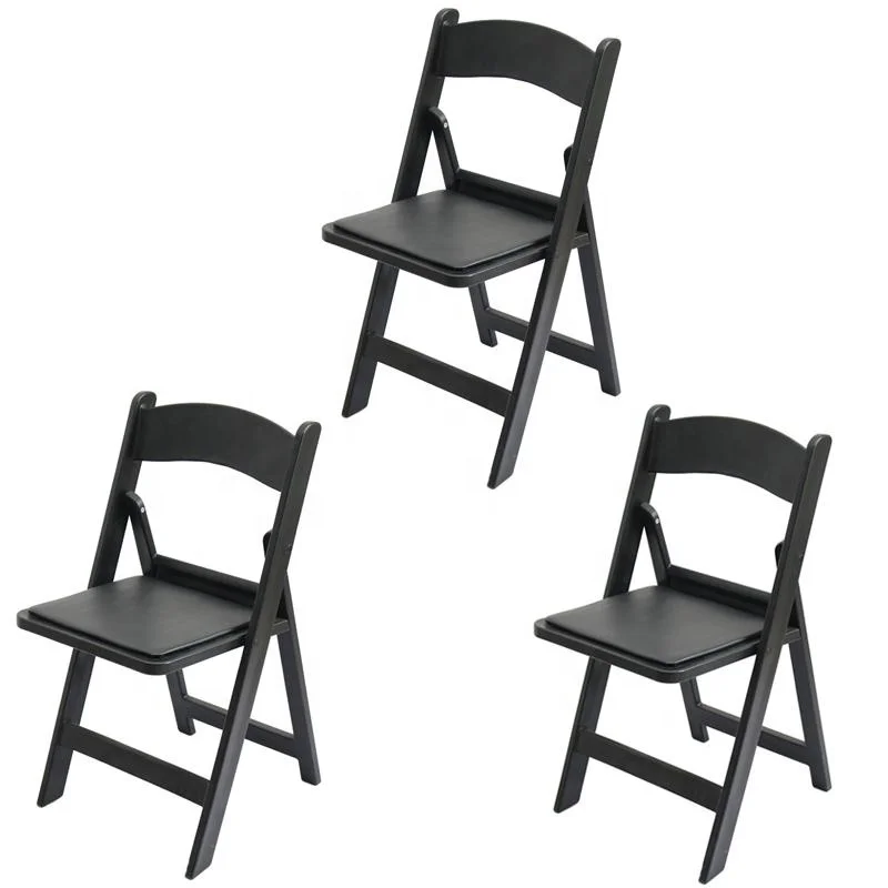 Plastic Mahogany Wedding Resin Foldable Chair with Vinyl Padded Seat for Indoor and Outdoor Events