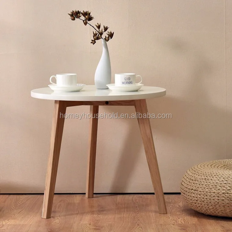 New design modern nature elm solid wood automatic mahjong round side table