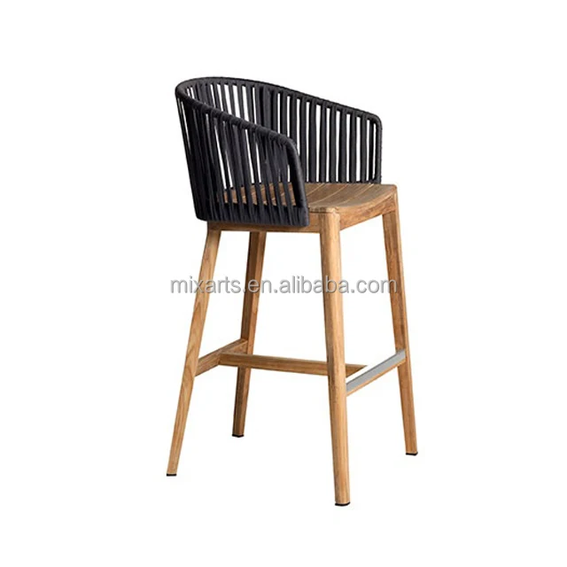 
Outdoor furniture table teak wood garden furniture bar rope chair 