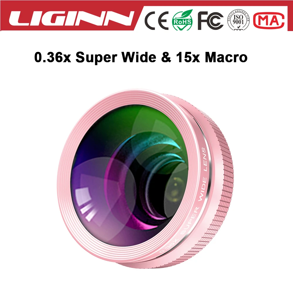 Liginn Alibaba лучший продавец оптические линзы HD Super 0.36x широкоугольный 15x макрообъектив для Nexus 6 P телефон
