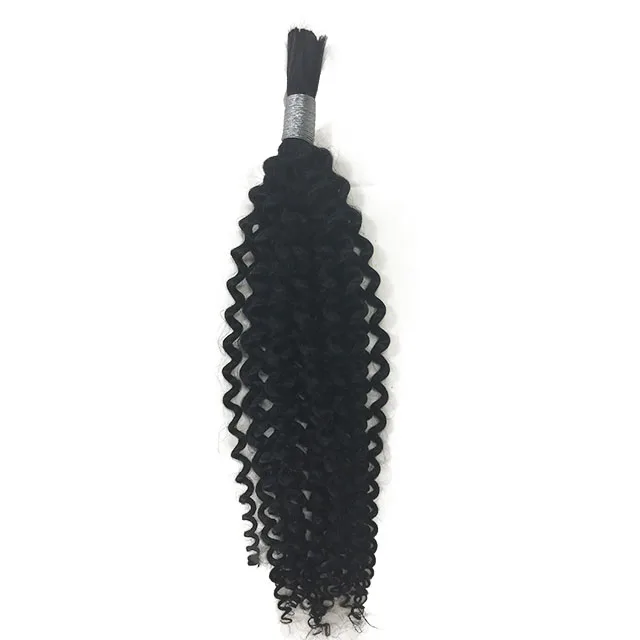 Kinky curly style wet and wavy virgin malaysian hair,no shed no tangle human hair bulk with crochet braids
