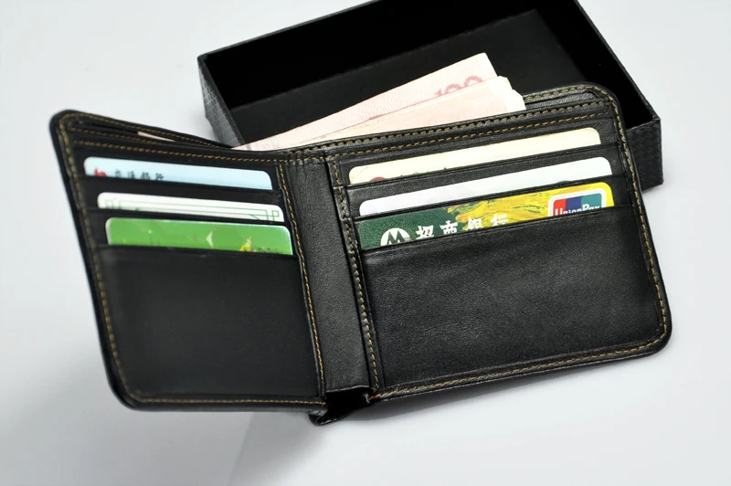 Credit Card Holder, Springk Slim Mini& Stylish RFID Blocking Wallet Carbon Fiber Leather Wallet Short for Men and Women