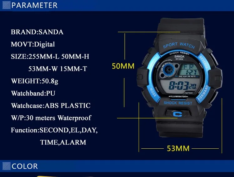 Оптовая Новые 3ATM Водонепроницаемый ВЫСОКОЕ Качество Мужчины Часы Армия Японский Дизайн Спортивные Часы