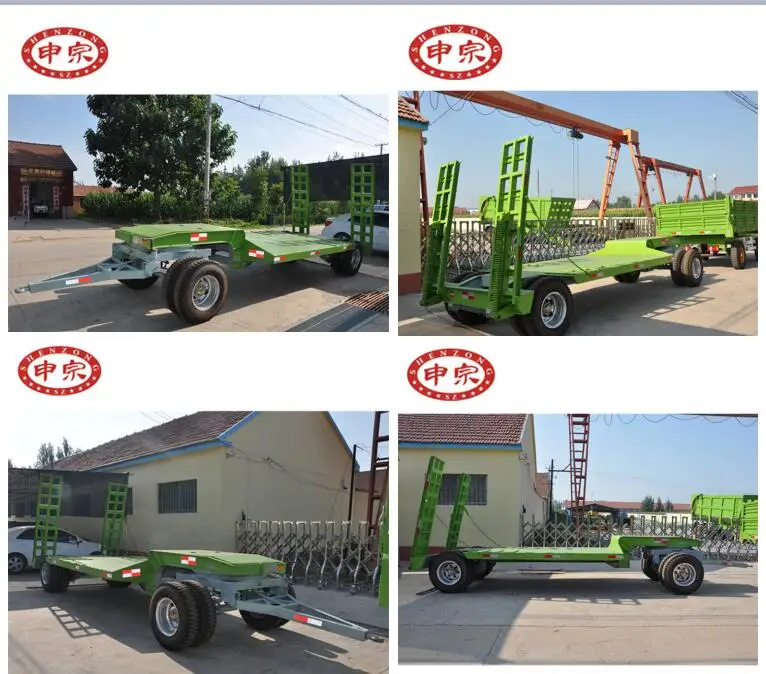 farm tractor transporter 7 ton flatbed excavator full trailer