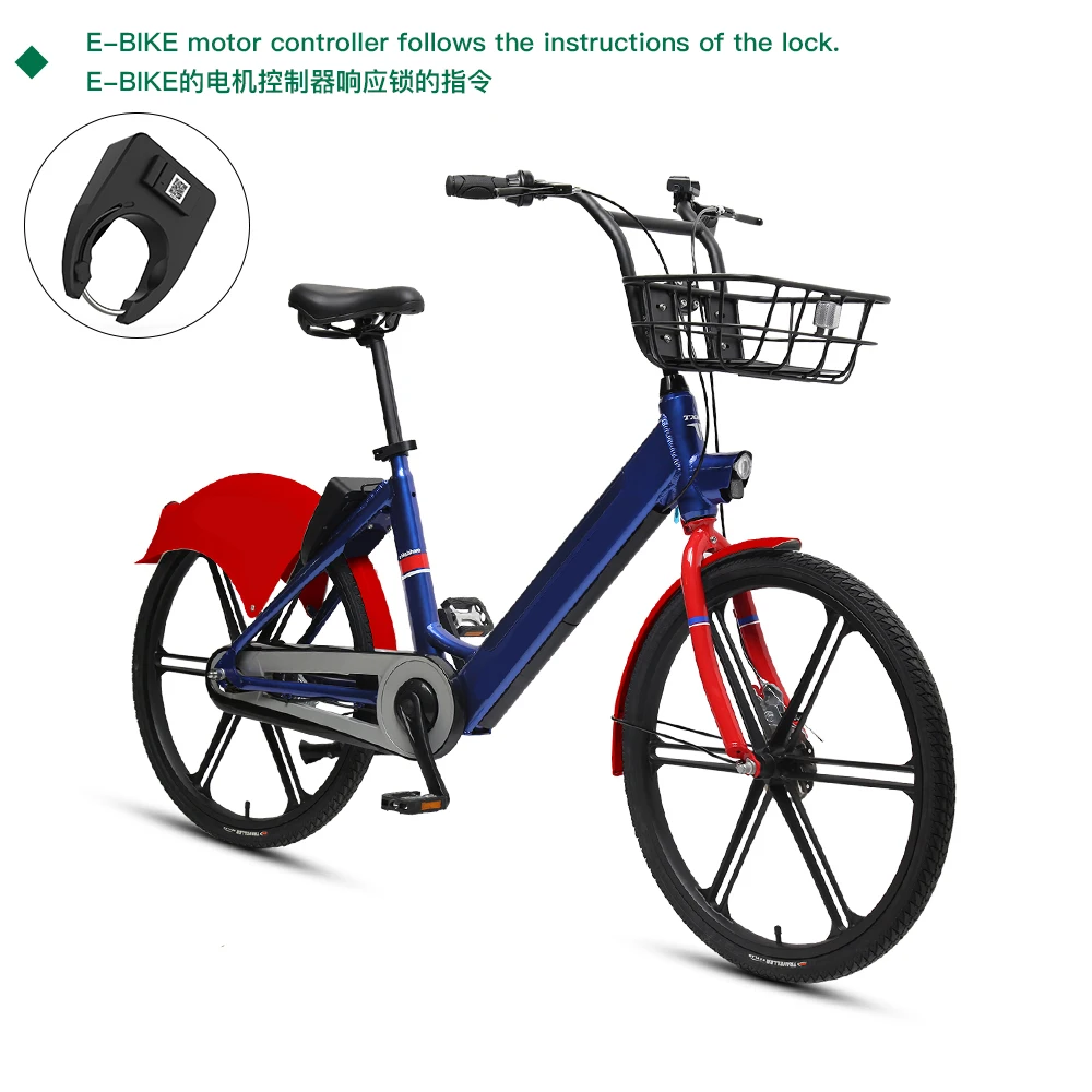 smart QR code scan bicycle lock popular waterproof long lifetime built in sensor GPRS+GPS smart bicycle lock E-bike sharing lock