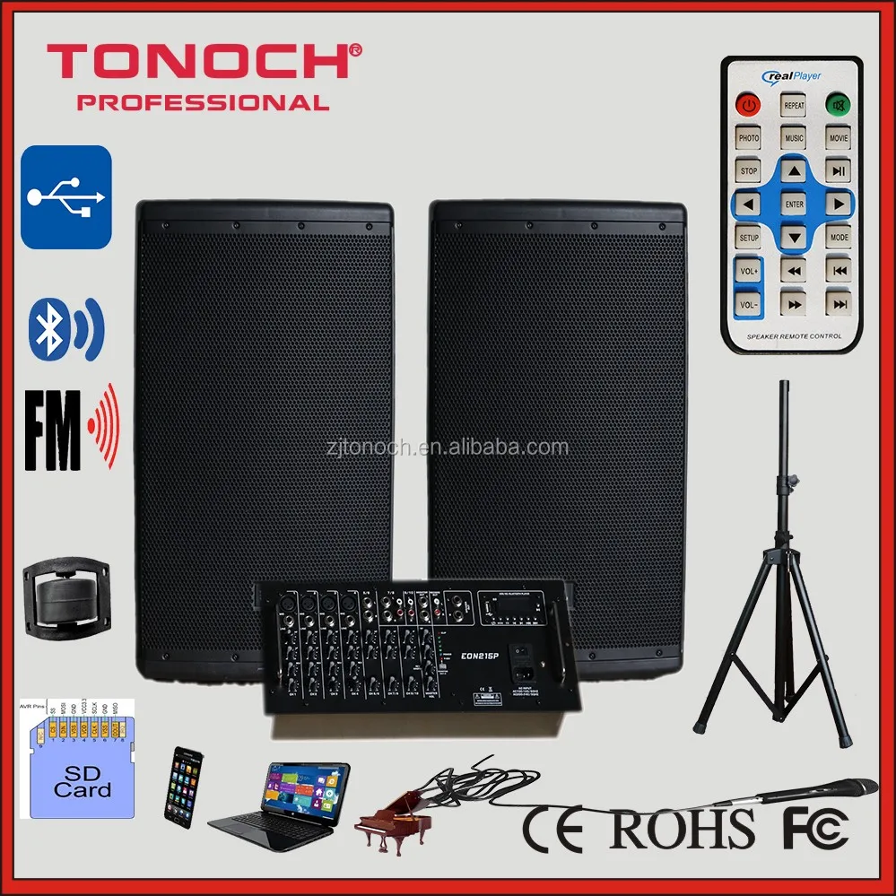 12inch 600watt speaker professional outdoor stage combo speaker box with mixer console (EON212)