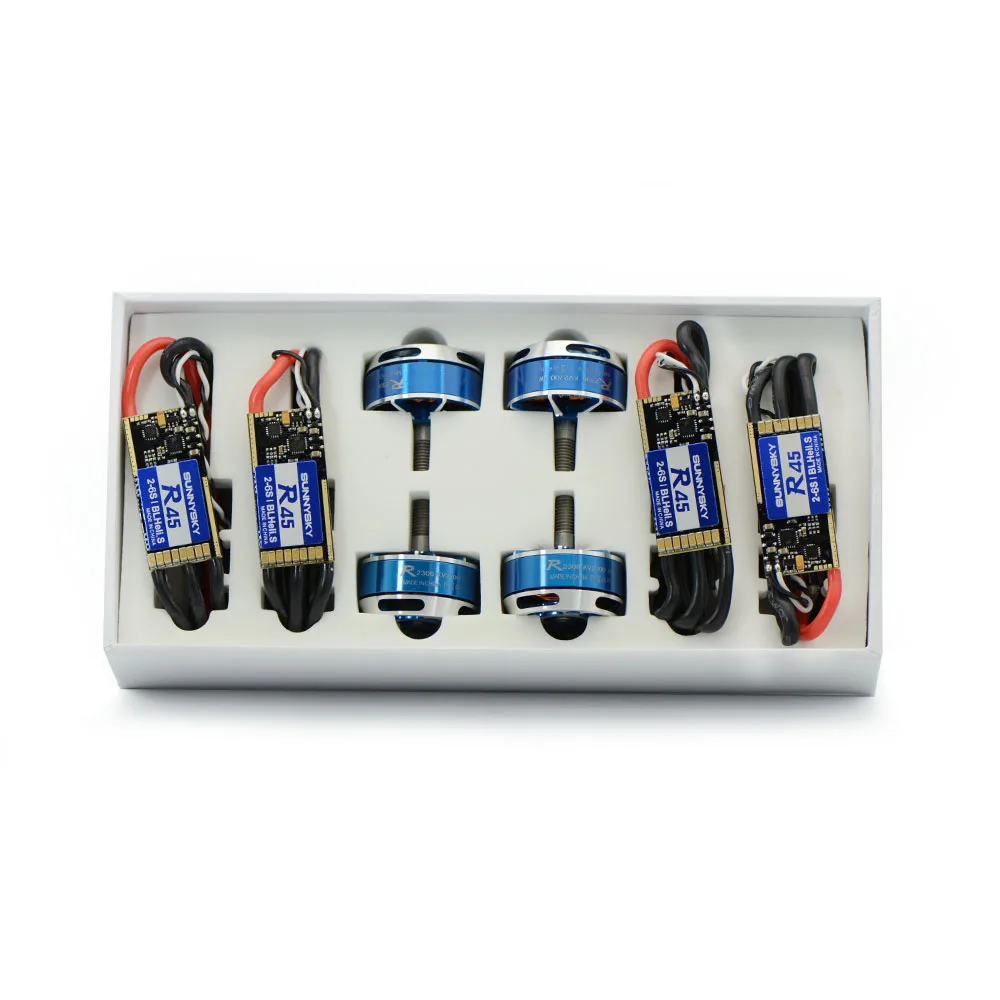 SUNNYSKY FPV Powerful Racing Combo 4pcs R2305 KV2480 in Blue with 4pcs R30 2-4S ESC