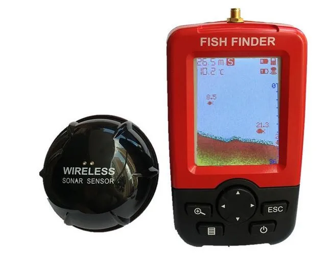 Outlife Smart Portable Depth Fish Finder with 100 M Wireless Sonar Sensor echo sounder Fishfinder for Lake Sea Fishing