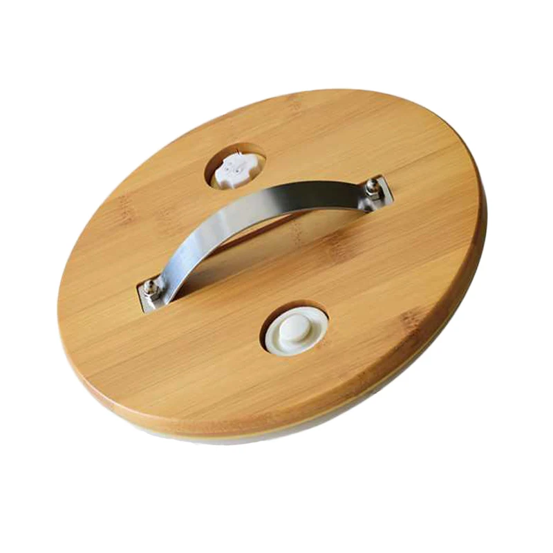 Round shape 5L big glass jar Enzyme jar with bamboo lid and bamboo tray