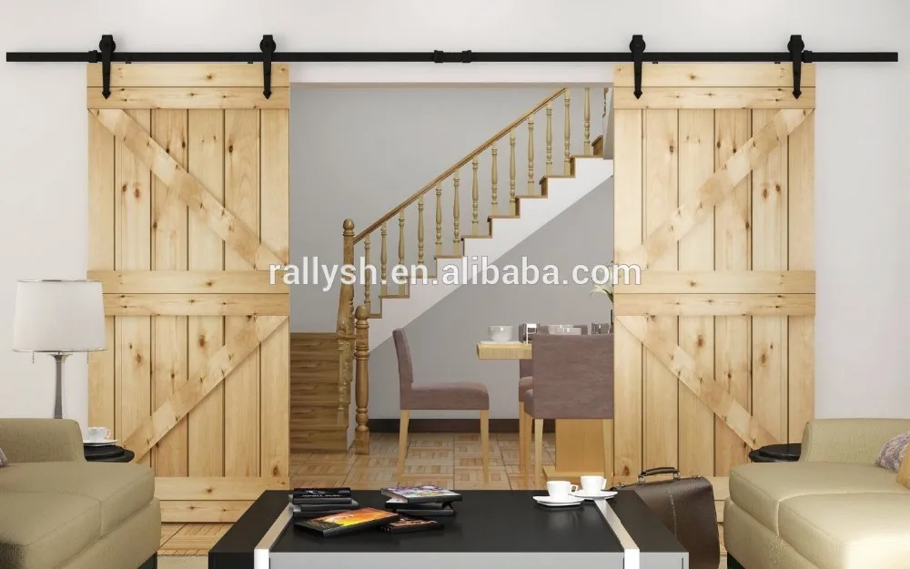 
DIYHD 6ft Arrow style Antique Black Sliding Barn Wood Door Track Hardware Kit 