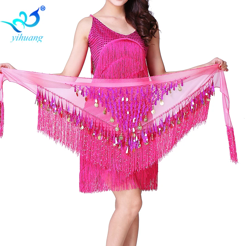 Women Halloween Costume Belly Dancing Costume Hip Scarf Festival Belt Party Oriental Bellydance Cheaper Sequined Tassel Skirt