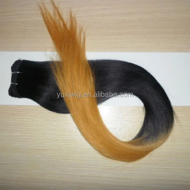 Factory wholesale price best quality after washing curl holding two tone color hair weft/meche