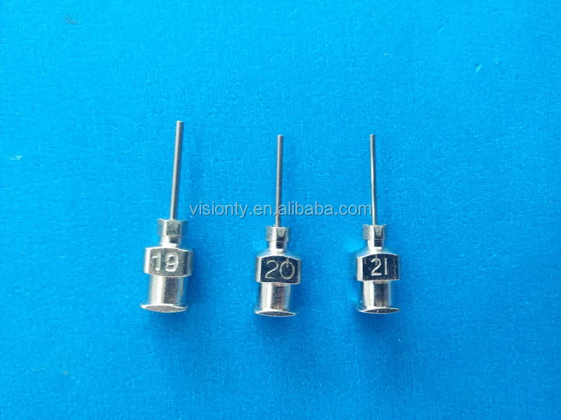 Manufacture 19g-21g disposable stainless steel luer lock needle epoxy glue syringe