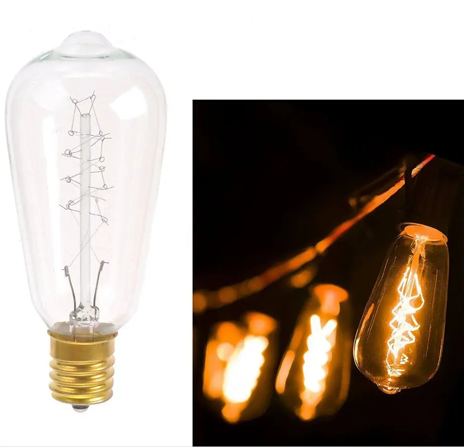 ST38/40 E17 110v globe Christmas light with vintage edison bulbs string light for decoration