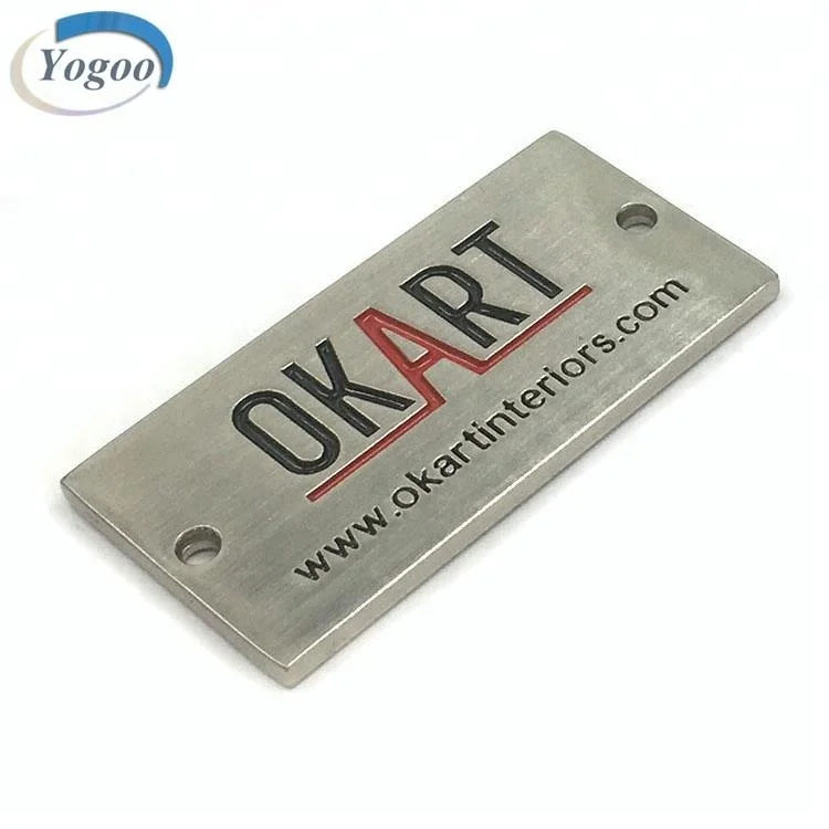 Fashion Oval Brand Logo Metal Plate Engraved Custom Metal Logo Plate for Handbags