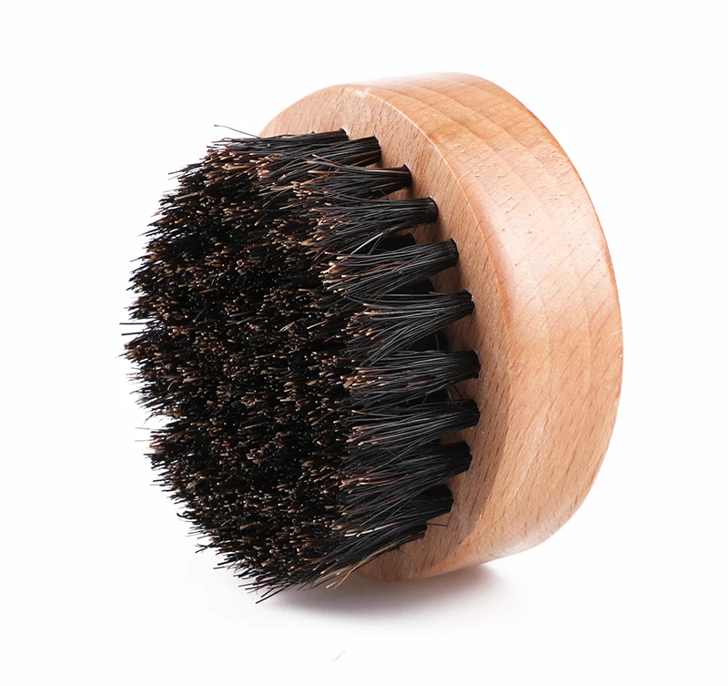 New Products Round Beard Brush With Bamboo Boar Bristles For Man Beards & Mustache Brushes