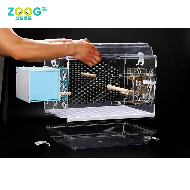 Wholesale decorative Transparent acrylic parrot bird cage pet cages