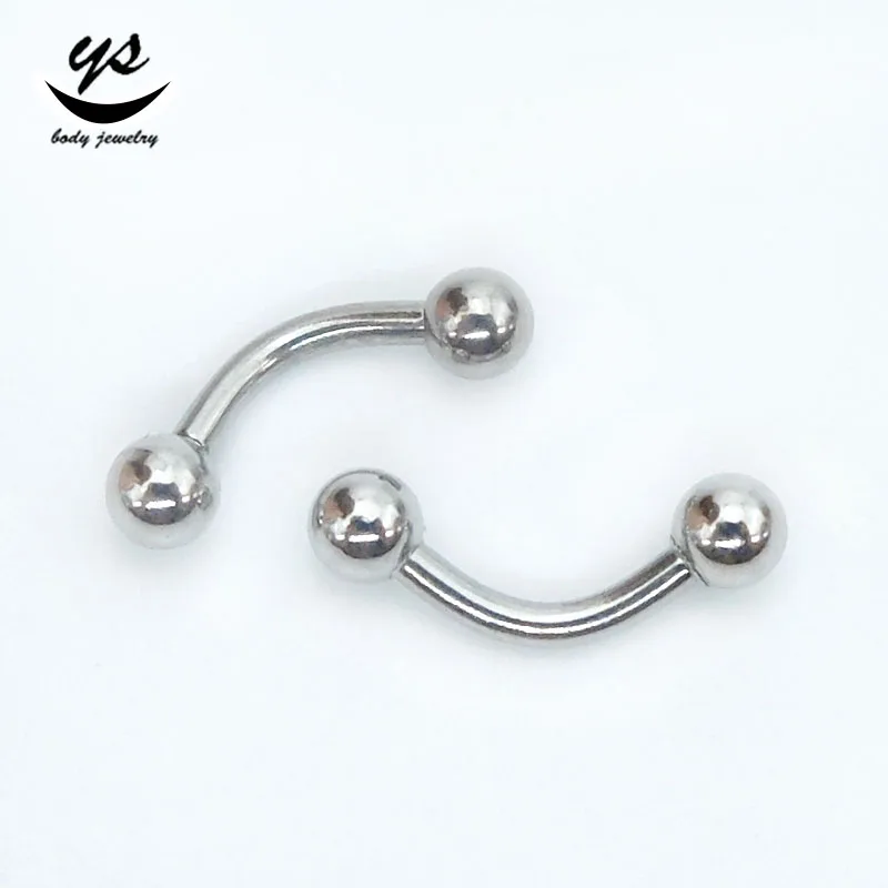 ASTM F136 G23 Titanium banana eyebrow stud with ball piercing jewelry