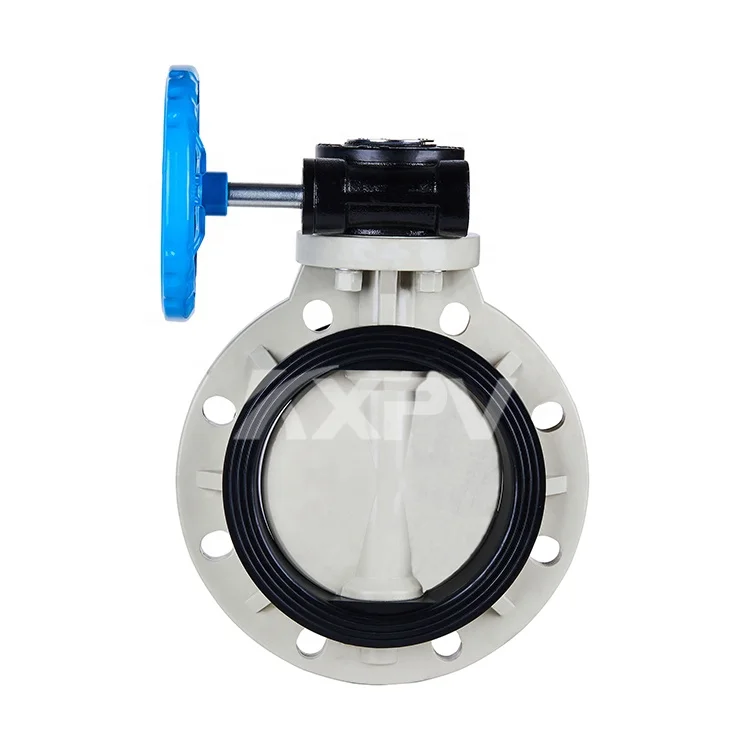 Custom dn65 dn800 Plastic PPH Seal Wafer Worm Gear Type Butterfly Valve For Cement Silo