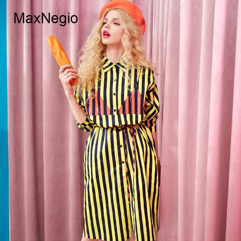 
Maxnegio Apparel Manufacturer Striped Blouse Yellow Cotton Windbreaker Coat 