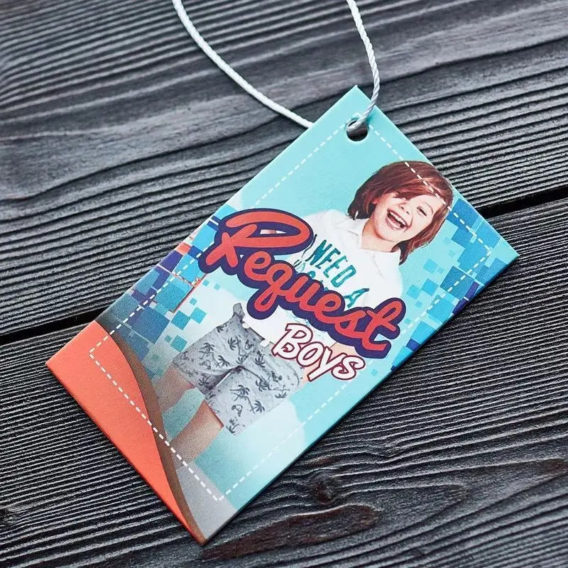 Экологически чистые толстые крафт-бумажные печатные фирменные бирки для одежды этикетки для одежды