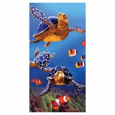 Custom sea turtle animal design 100% polyester microfiber digital printing beach towel