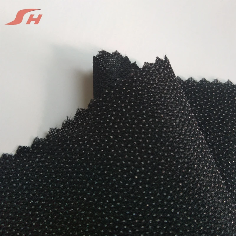 
100% Polyester 300D garment pes double dot woven adhesive collar interlining 