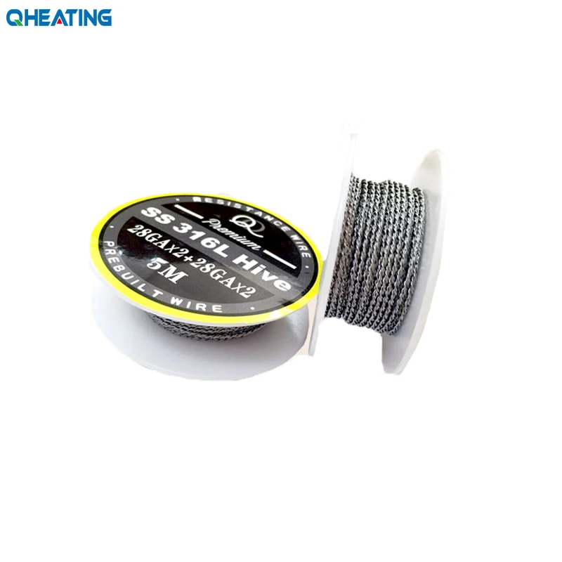 Huge vaping Vapor Premade wire hive coils SS316L Clapton hive wire 5M/roll 28ga/30ga*2 wrapped 28ga/30ga*2 OEM Available