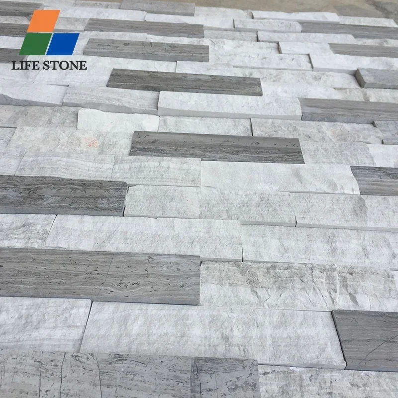 Decorative Exterior Interior Veneer Panel Natural Slate Split Face Tiles Grey Stacked Stone Wall Cladding Suppliers