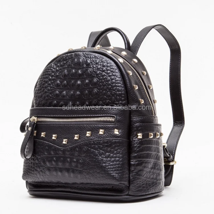 High quality stock wholesale women crocodile leather backpack