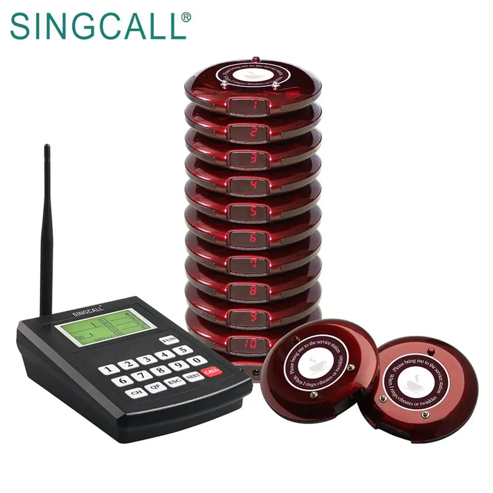  Модная красивая система пейджинга для ресторанов SINGCALL 10 шт. пейнговых