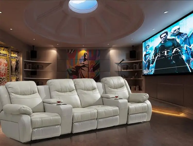2020 New Fashion Home Cinema Leather Sofa Chinese Supplier Home Theater Sofa