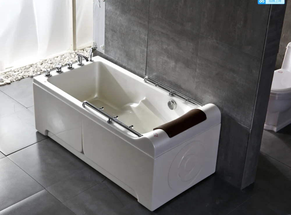Hot selling luxury acrylic bathtub with great price transparent glass in white corner square bath tub indoor