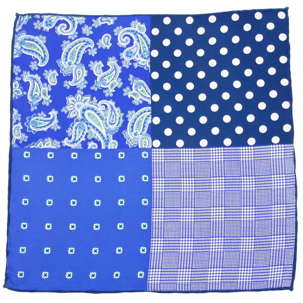 Custom Manufacturing Digital Printed Hand Rolling 100% Silk Men Pocket Square Silk Batik Handkerchiefs