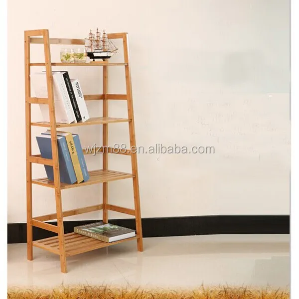 4 tier bamboo bookcase furniture, office book shelf wholesale