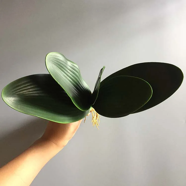 Real touch artificial orchid leaves for wedding centerpieces and flower arrangements
