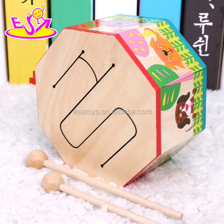
New hottest marching band toys wooden baby drum set with music W07J041 