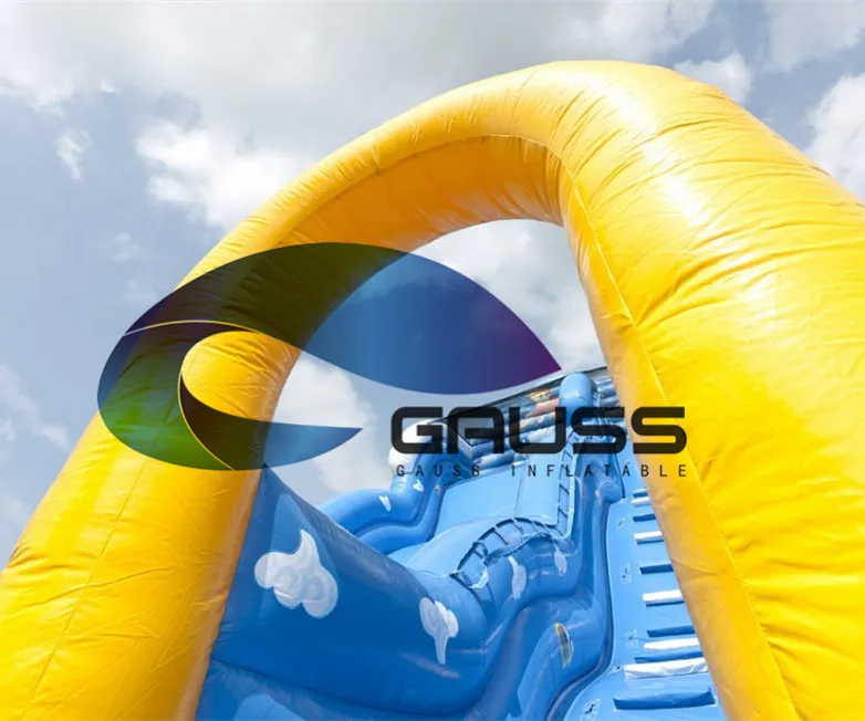 Hot sale blue color water inflatable bouncer slide the city inflatable water slide with pool