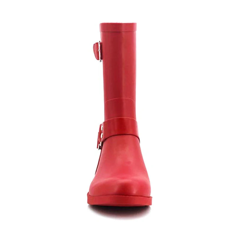 Customised designs Removable Waterproof red rubber boots with zipper