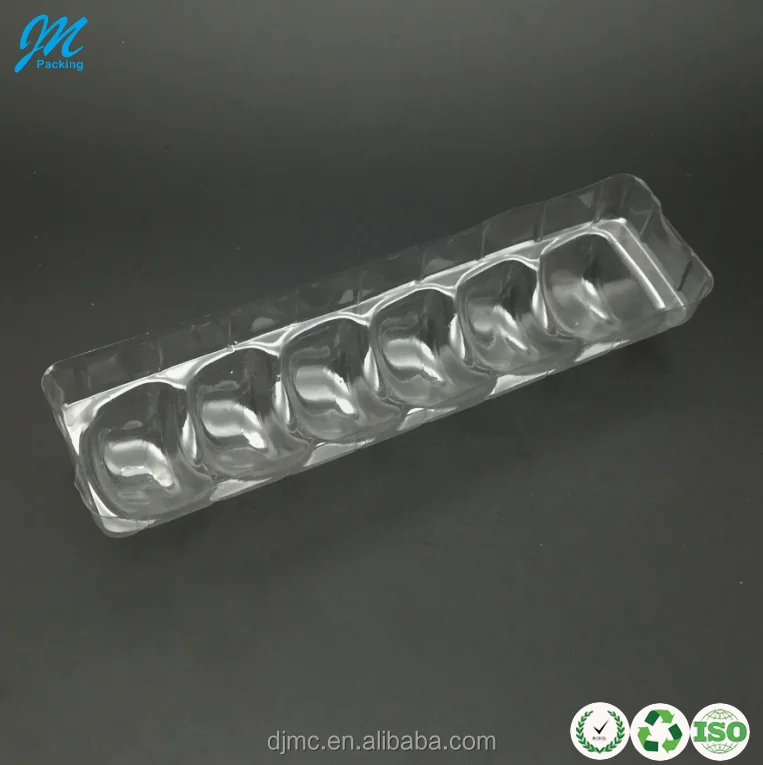 6 Holes Plastic Blister Macaron Insert Tray Transparent Custom-made Strong Corrugated Carton Box for Macaron Packaging Clear PET