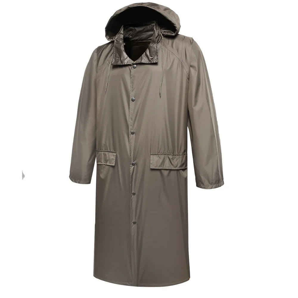 Pongee PU Coating Polyester Rainwear Security Outdoor tactical Raincoat