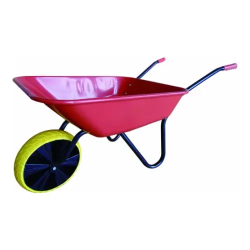 Heavy duty garden wheel barrow with metal tray