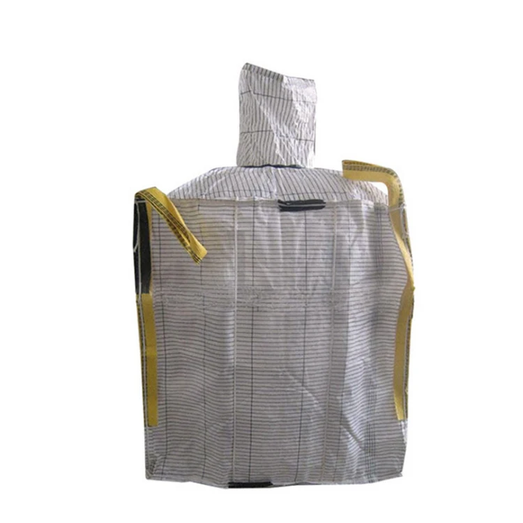 Big size large 1 ton 2000kg jumbo bag FIBC flexible container manufacturers with discharge bottom spout top middle belt